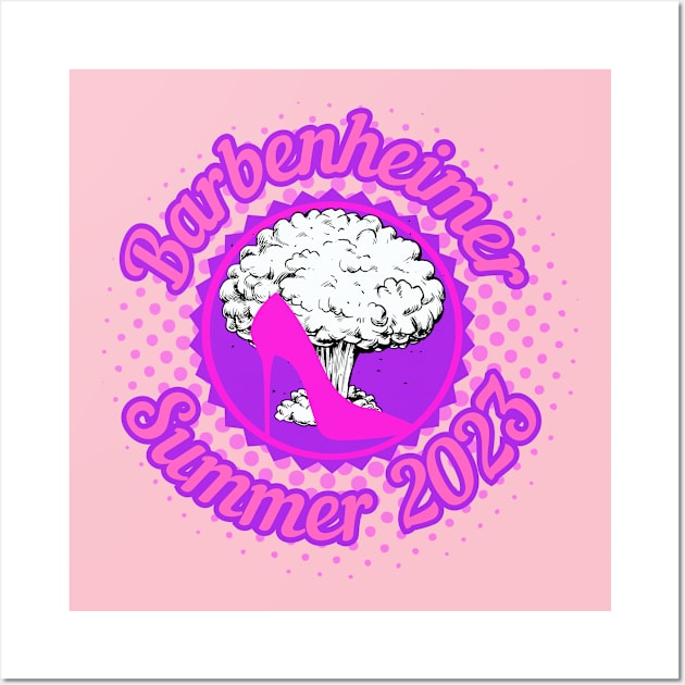 BARBENHEIMER Summer 2023. Hot Pink Stiletto Bomb. Retro Classic Style Wall Art by SwagOMart